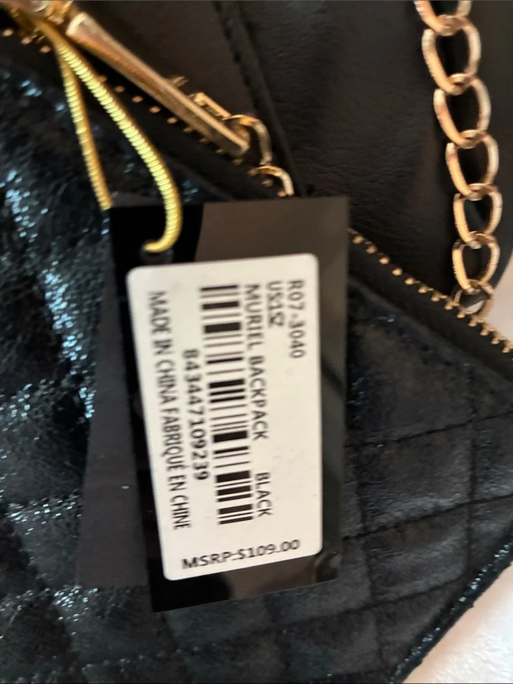 bebe Black Quilted Crossbody with Matching Black Backpack
